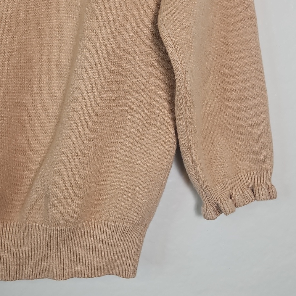 BTFBM Camel Ruffle Button Sweater S - Picture 12 of 12